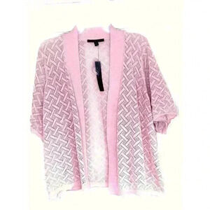 Cyrus Open Cardigan 2X short sleeve open knit NWT pink